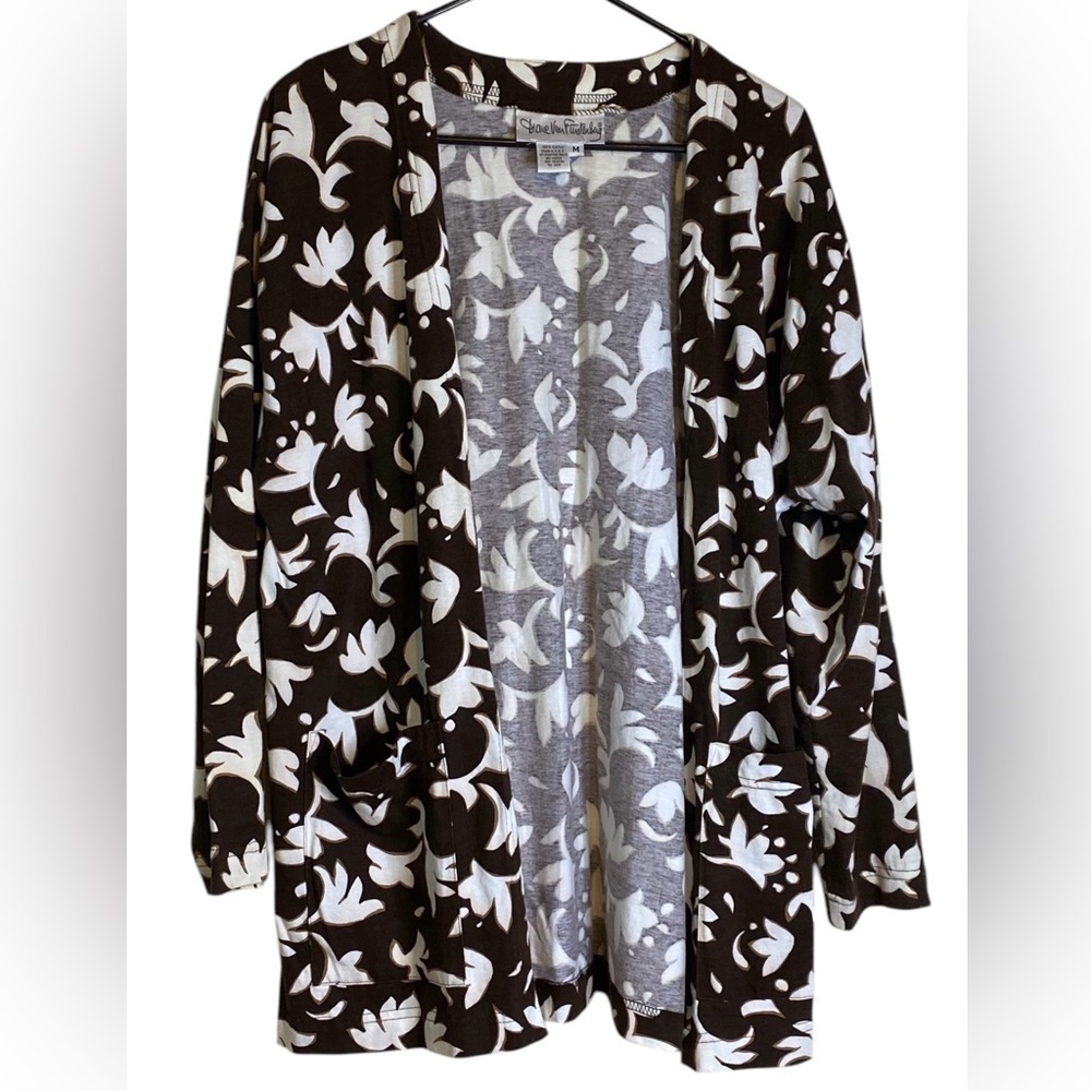 Diane Von Furstenberg DVF Vintage 70”s leaf Print Cardigan Women’s Size M
